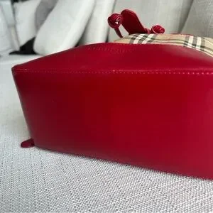 Burberry Red and Cream Backpack with Iconic Check Pattern Burberry | Bags | Burberry Red And Cream Backpack With  main image 4
